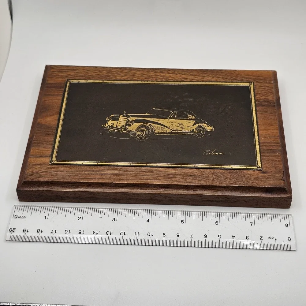 Vintage Mercedes Model 300 S metal wood hanging wall art 8